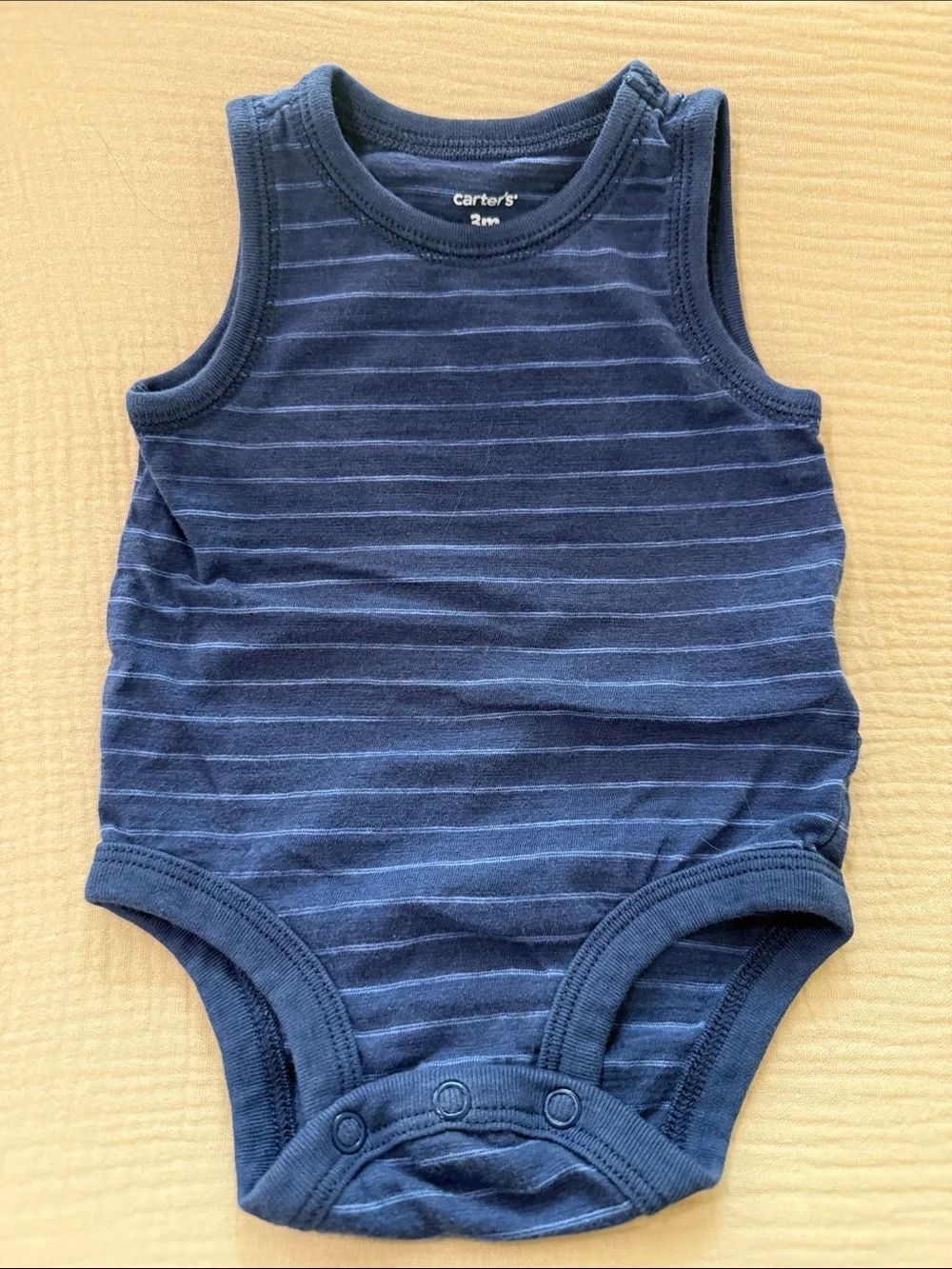 Carter's Navy and Light Blue Striped Sleeveless Bodysuit